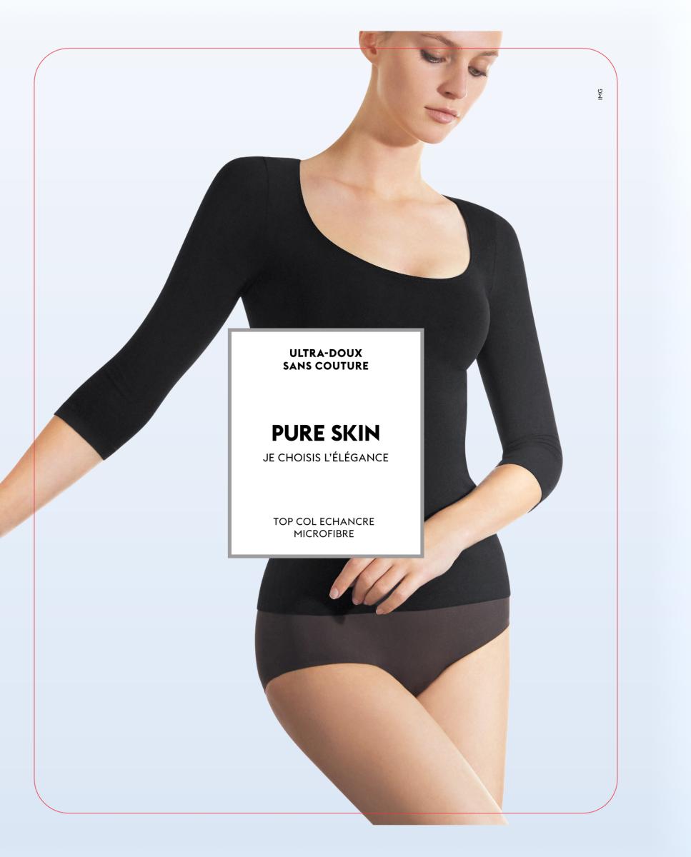 Blusa de manga 3/4 com gola redonda Preto-3