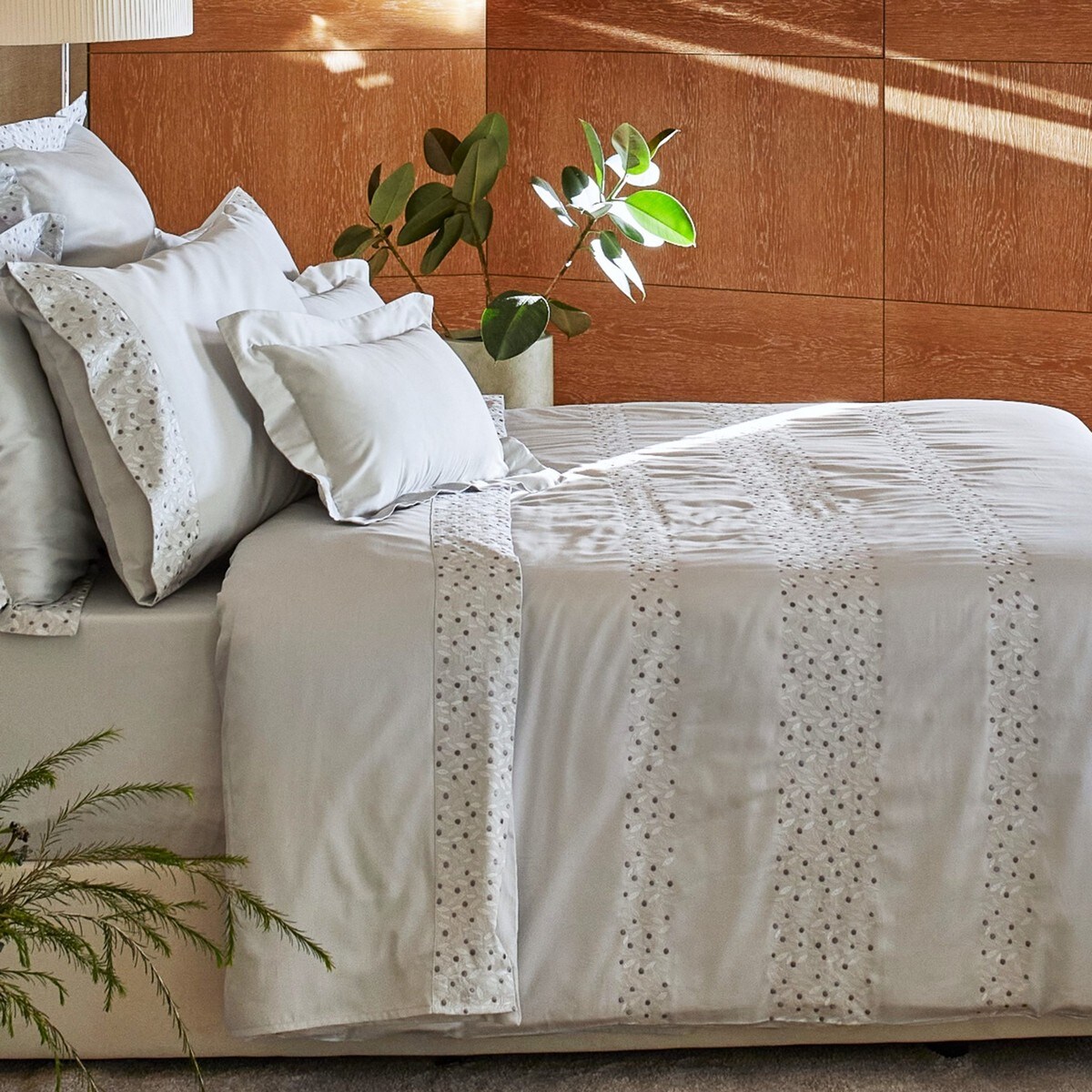 Conjunto de Capa de Edredão Petals Cinzento-1