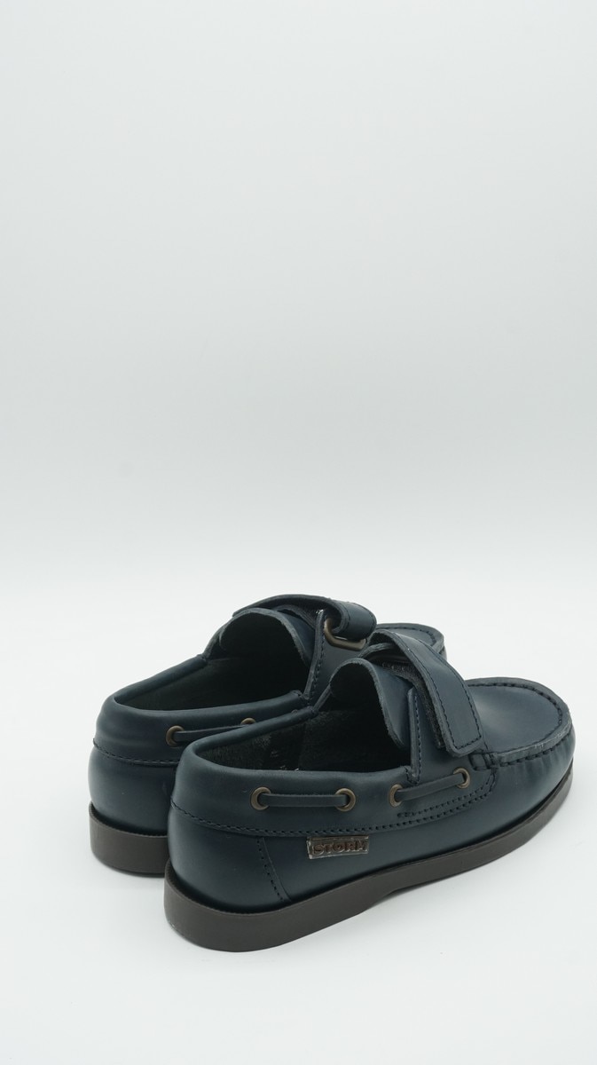 Mocassin c/Velcro a Cor Navy-3