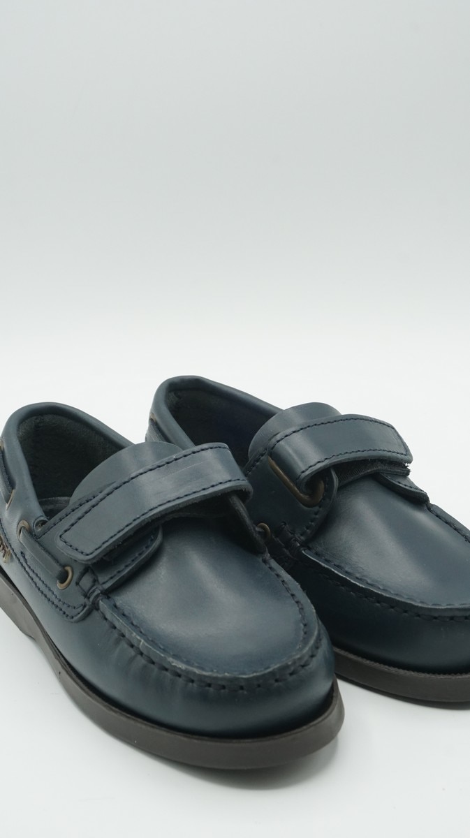 Mocassin c/Velcro a Cor Navy-4