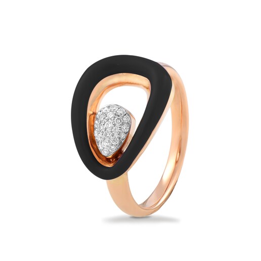 Imagem 0 de Anel de Ouro Rosa com Diamantes