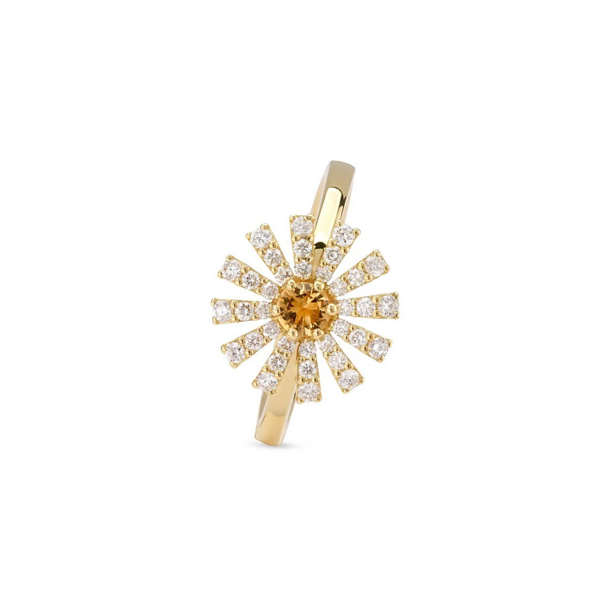 Anel Margherita em Ouro, Diamantes e Quartzo Citrino 12 mm 2