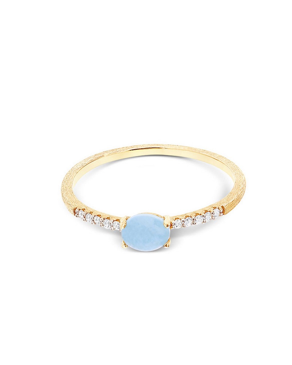 Anel Azure em Ouro, Diamantes e Aquamarine 2