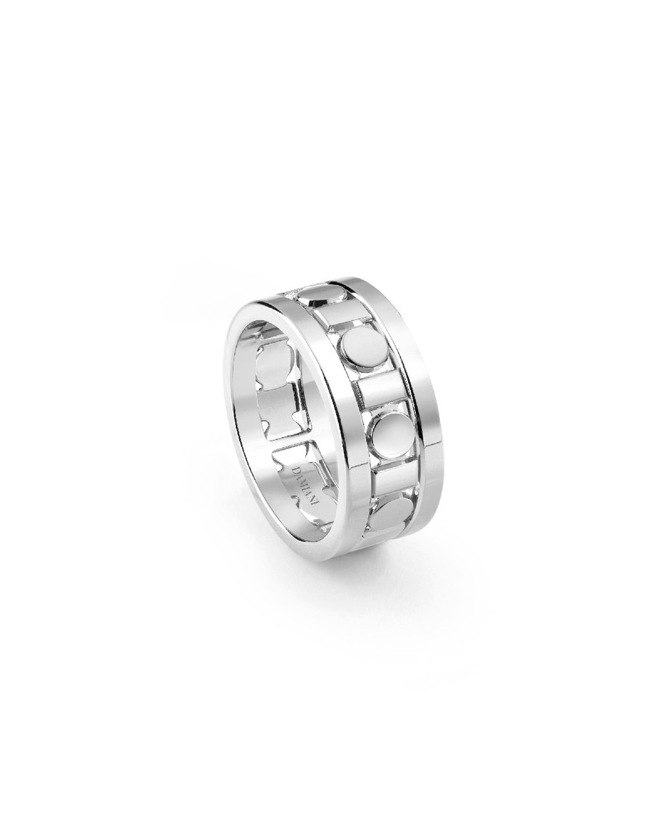 Aliança Belle Époque Reel em Ouro Branco - 8,30 mm 1