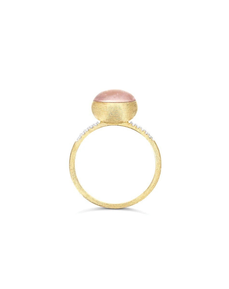 Anel "Boules" Rosolio em ouro, diamantes, cristal de rocha, quartzo morango e madrepérola 2