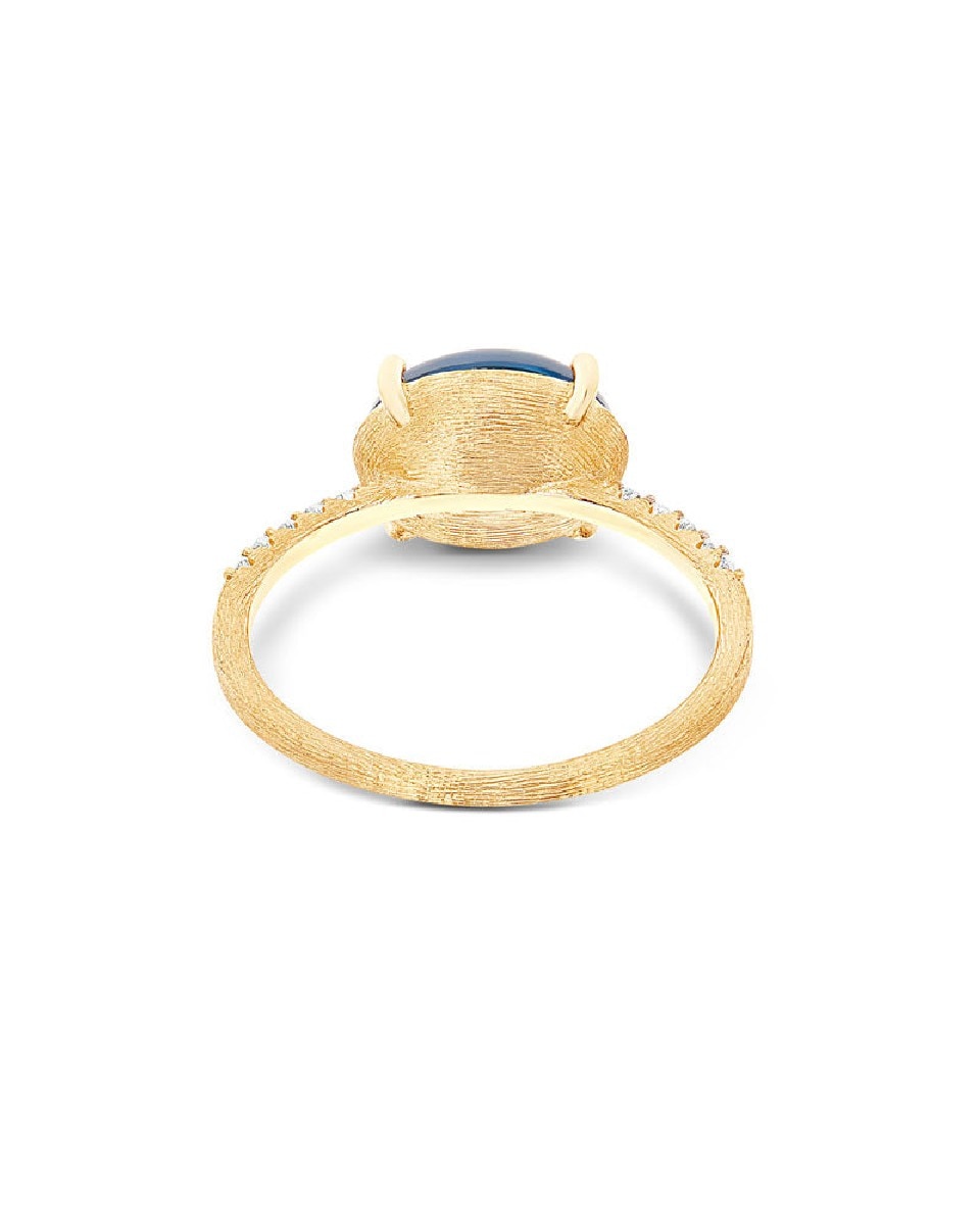 Anel AZURE Ouro Amarelo 18 Quilates com Diamantes e Topázio Azul 4
