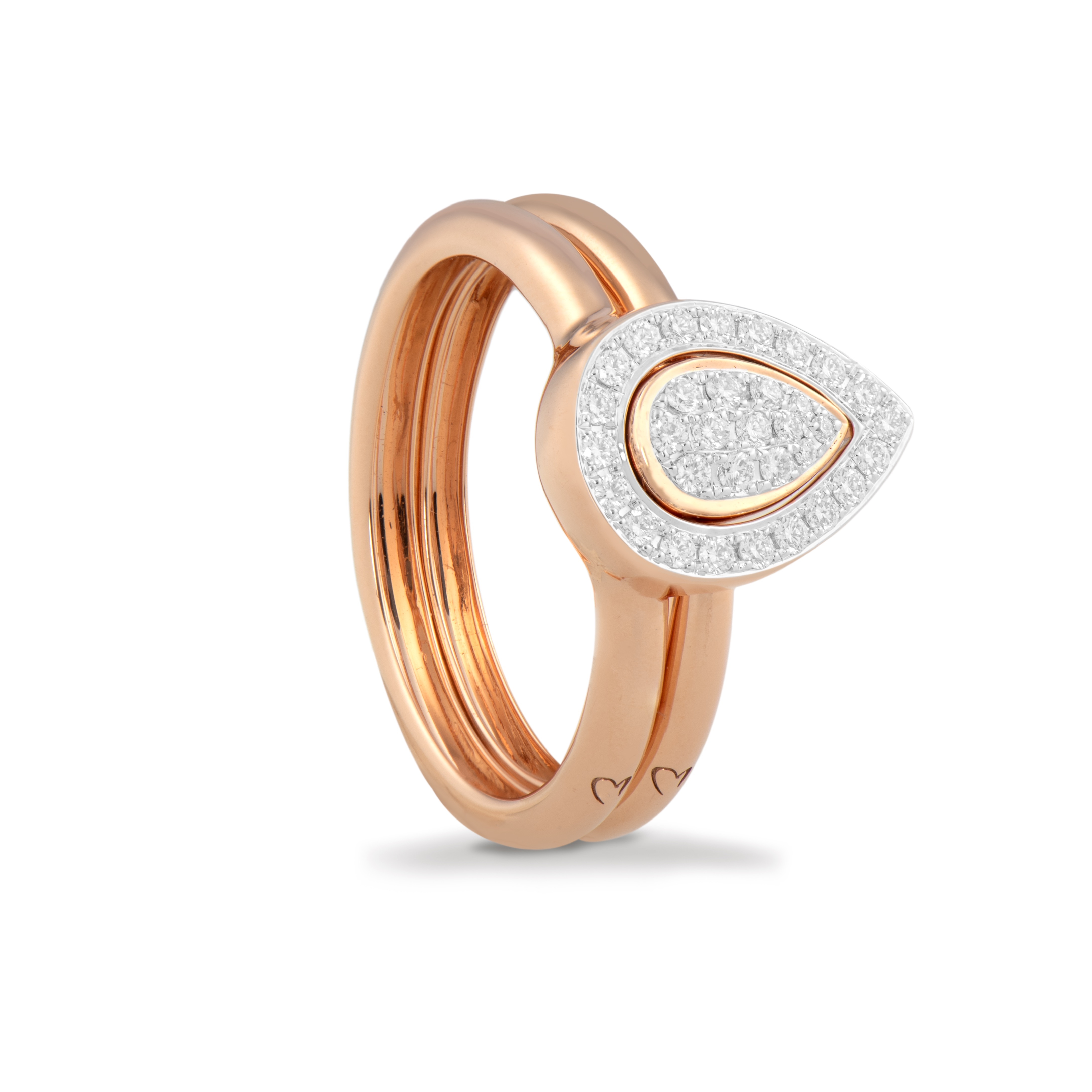 Imagem 0 de Anel de Ouro Rosa com Diamantes