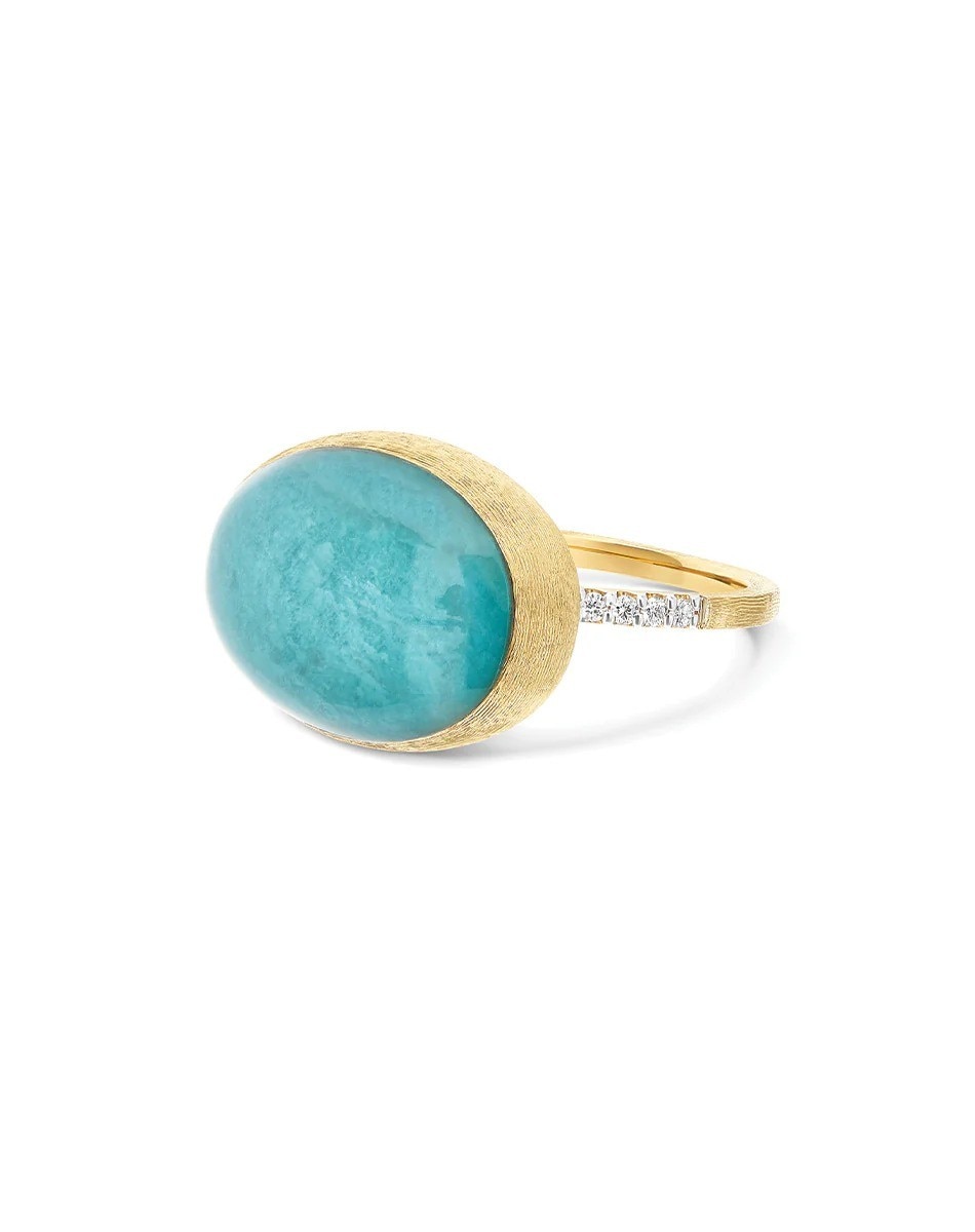 Imagem 0 de Anel "Boules" em ouro Anice, diamantes, cristal de rocha e amazonite