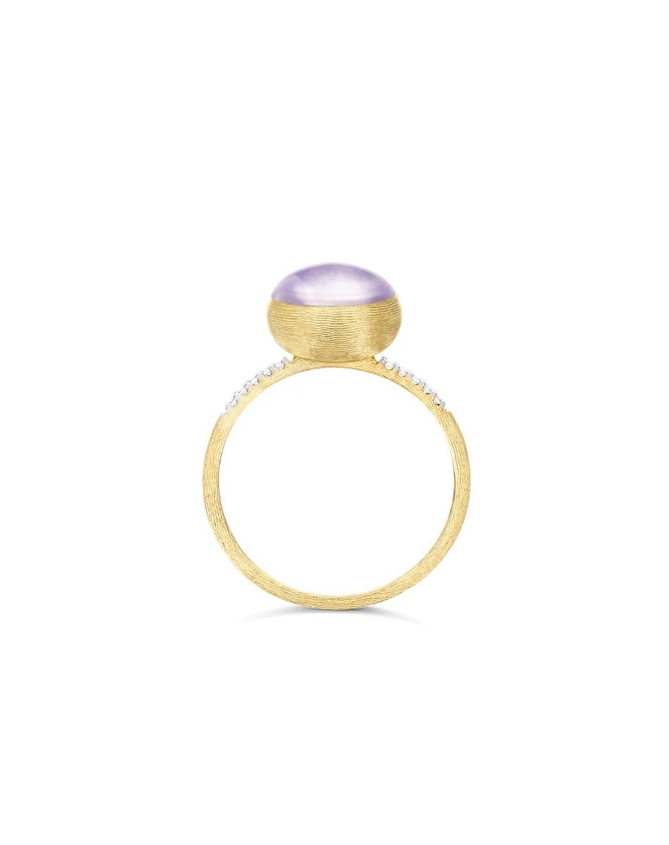 Anel "Boules" Violetta em ouro, diamantes, lepidolite e madrepérola 2