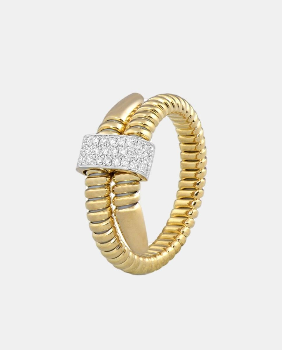 Imagem 0 de Anel em Ouro Amarelo com Diamantes Brancos