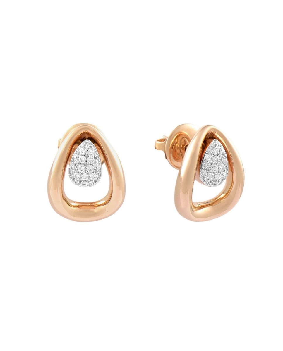 Imagem 0 de Brincos em Ouro Rosa e Diamantes Brancos