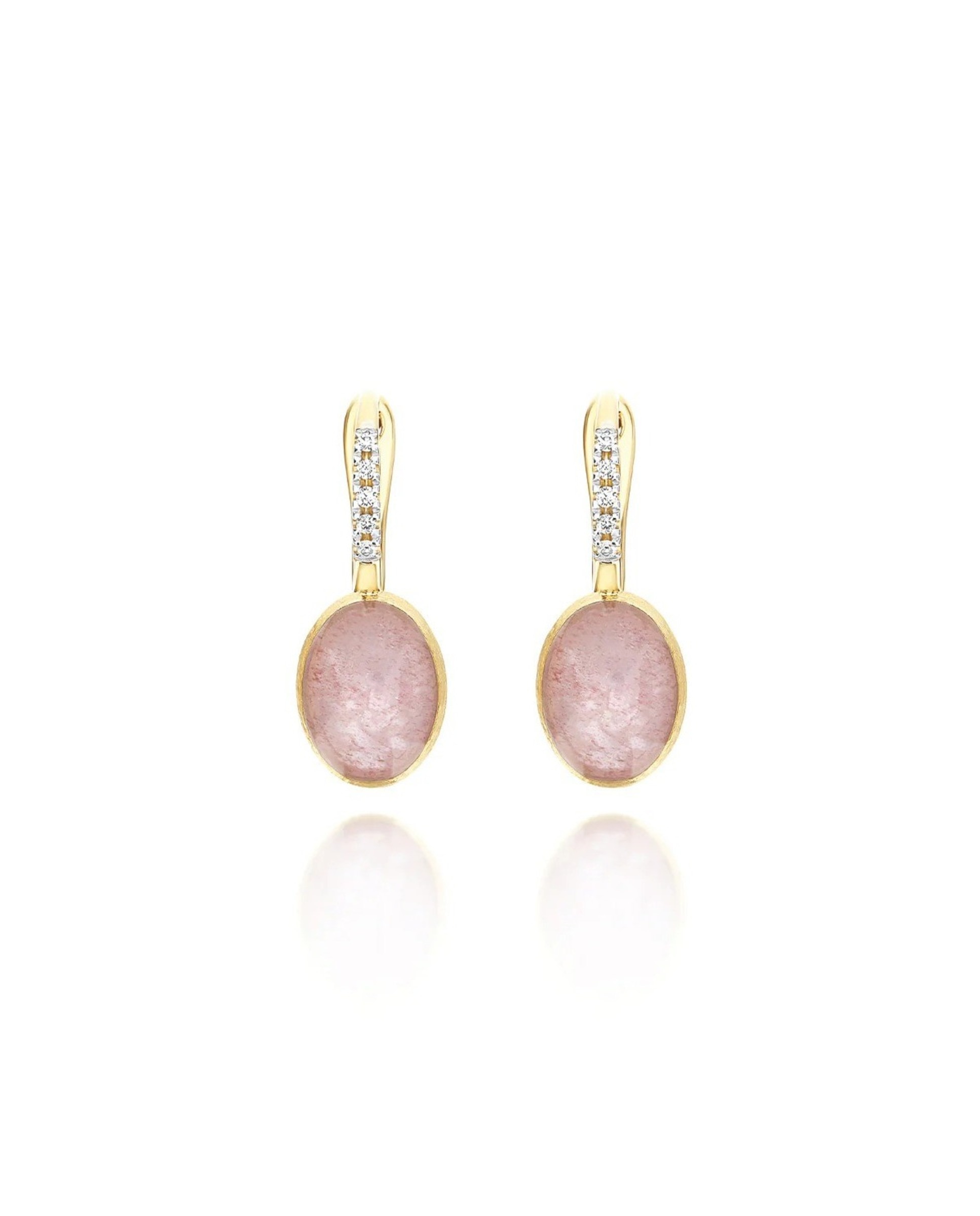 Brincos "Boules" em Ouro, Diamantes e Quartz Strawberry (small) 1
