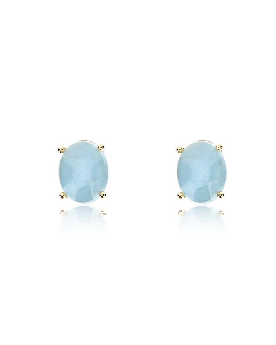 Brincos Azure em Ouro e Aquamarine 1