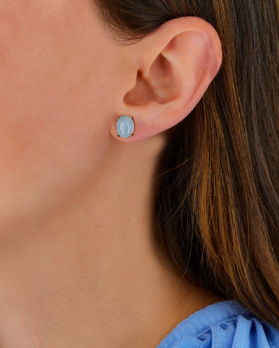 Brincos Azure em Ouro e Aquamarine 2