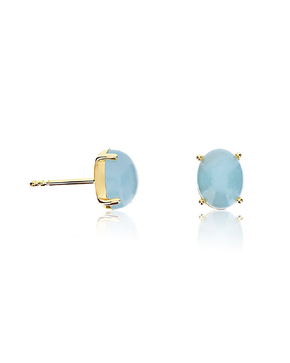 Brincos Azure em Ouro e Aquamarine 3