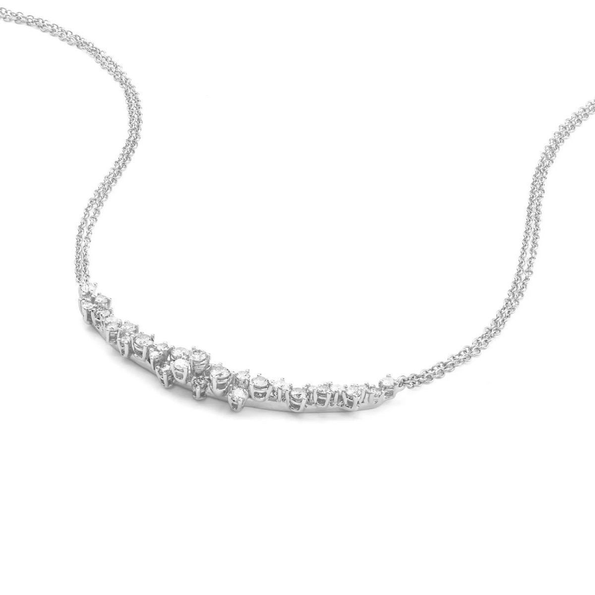 Colar Mimosa em Ouro Branco e Diamantes 2