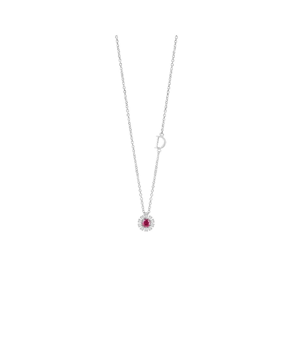Colar Margherita em Ouro Branco , Diamantes e Ruby 1