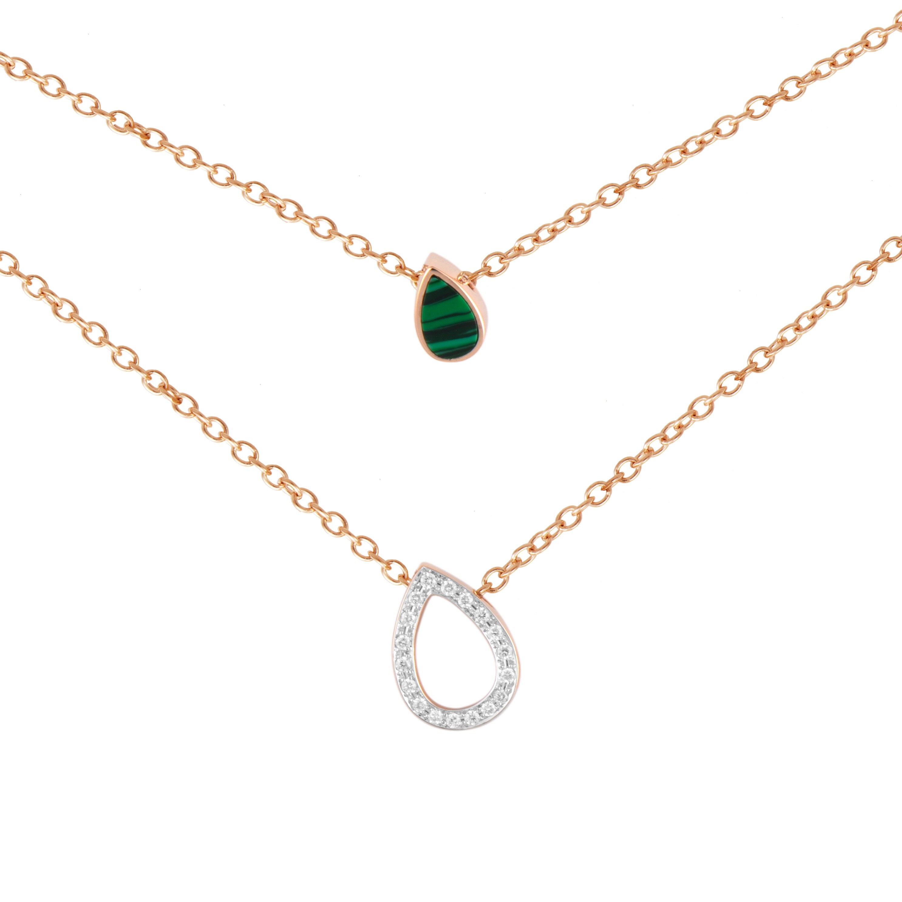 Imagem 0 de Colar em Ouro Rosa com Diamantes e Pedra