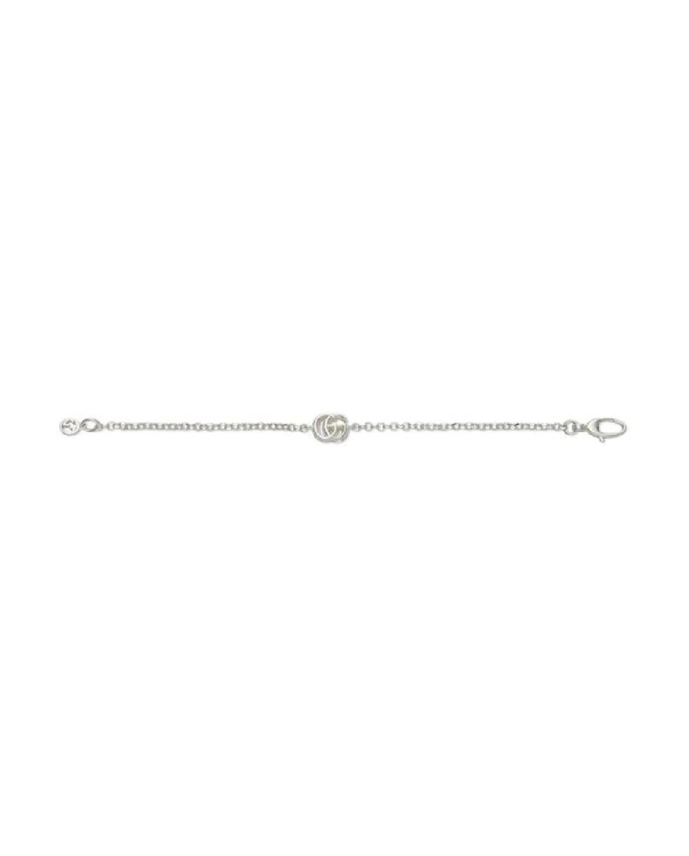 Pulseira de Prata com o Logo GG Marmont - 16 cm Silver-2