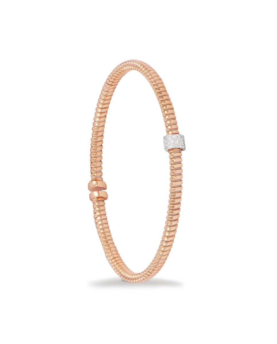 Pulseira em Ouro Rosa com Diamantes Brancos Rose-1