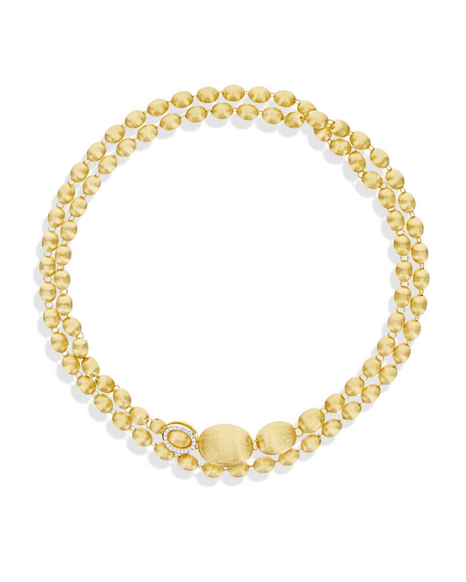 Colar "Ivy"em Ouro Gravado e Diamantes Dourado-3