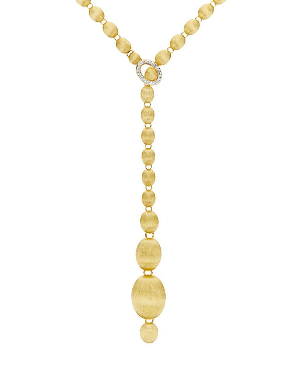 Colar "Ivy"em Ouro Gravado e Diamantes Dourado-5