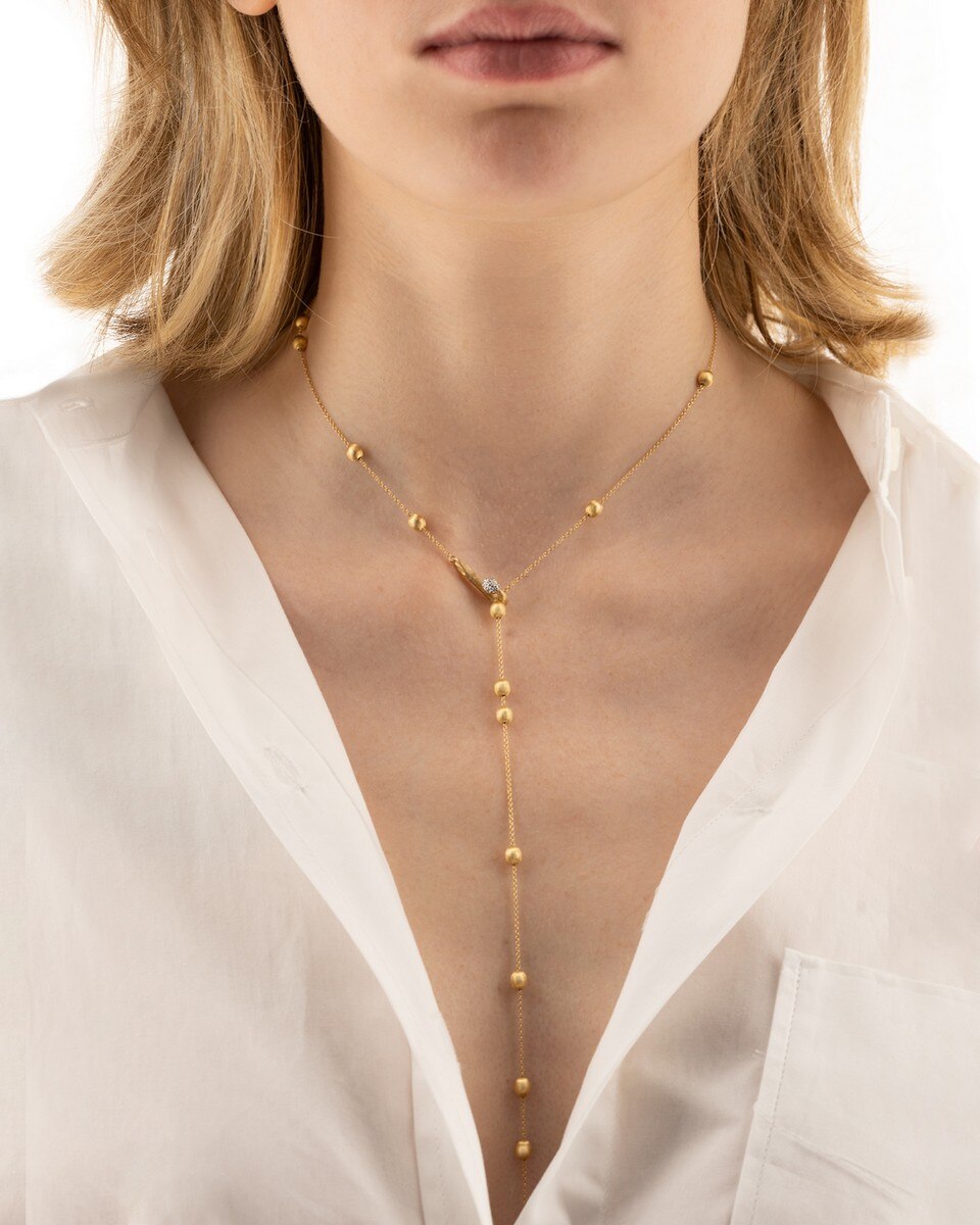 Colar "Soffio"em Ouro e Diamantes Dourado-4