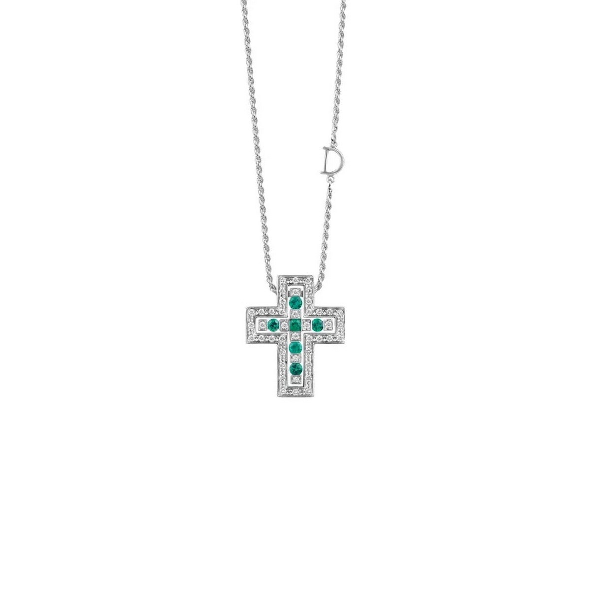 Imagem 0 de Colar Belle Époque em Ouro Branco, Diamantes e Esmeraldas