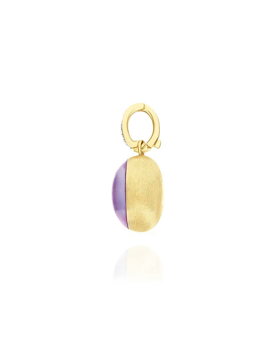 Pendente Violetta "Boules" em ouro, diamantes, lepidolite e madrepérola 2