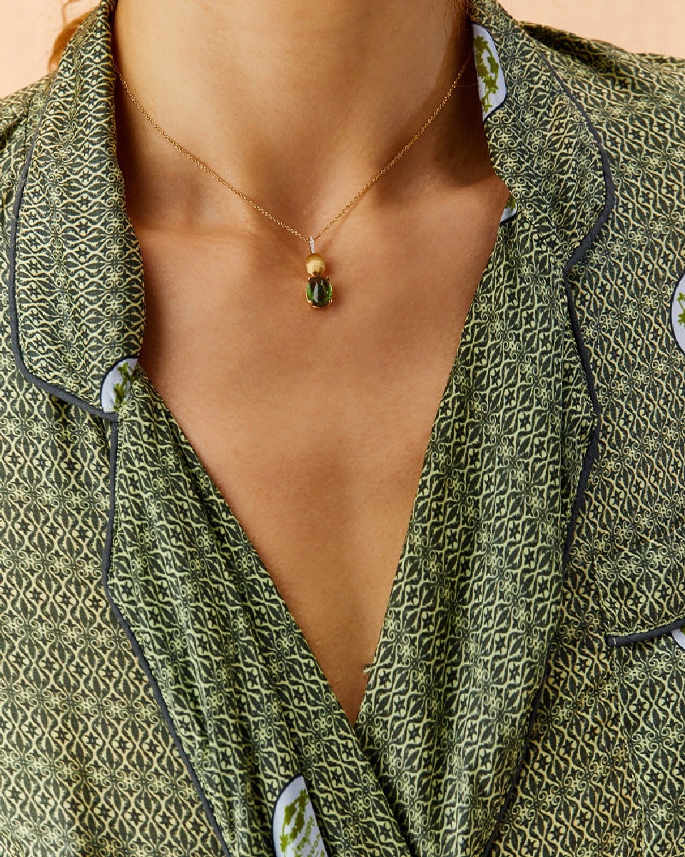 Colar "Toumalines" em Ouro, Diamantes e Turmalina Verde 2