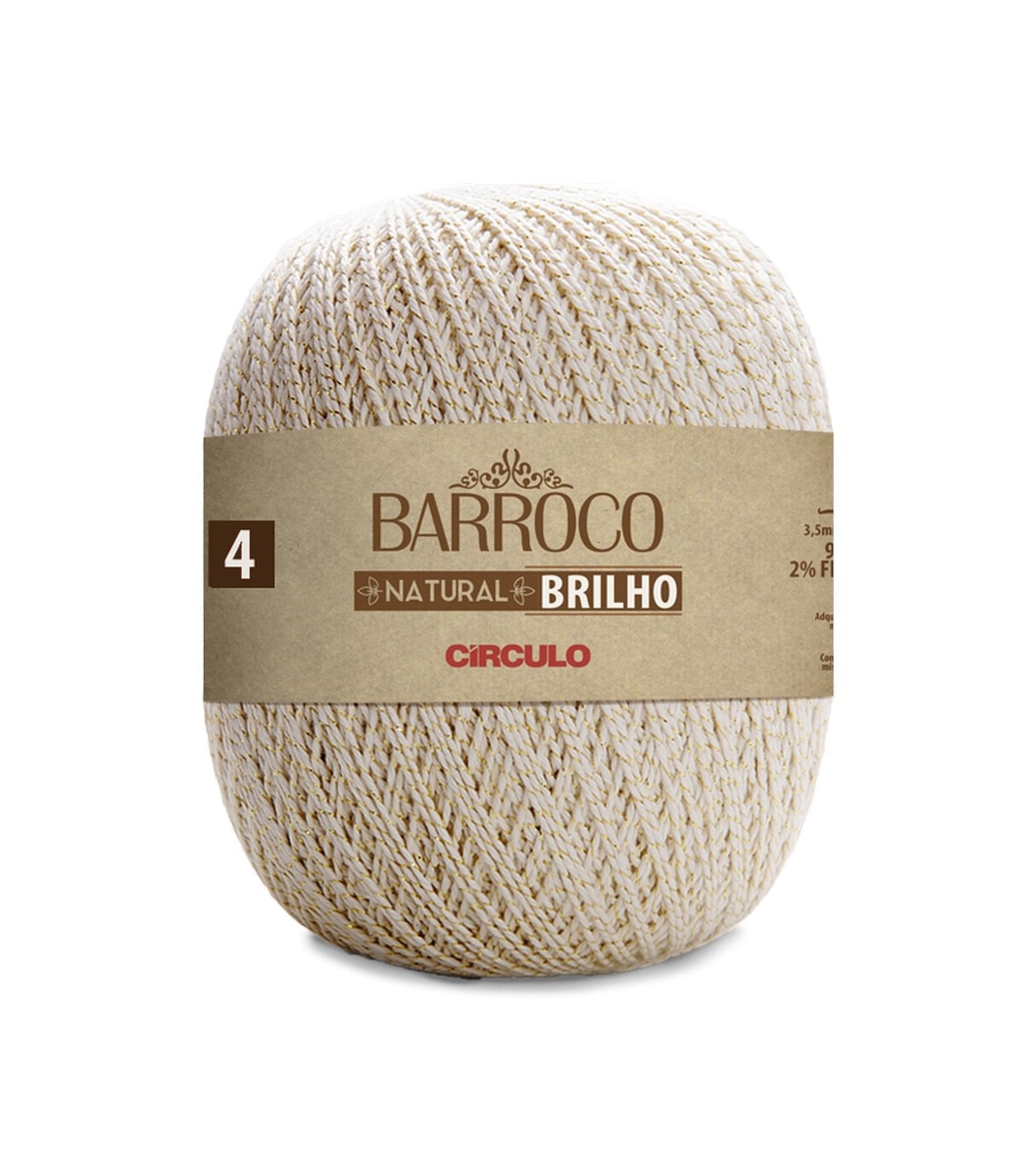 Imagem 0 de Novelo de Fio Barroco Natural com Brilho