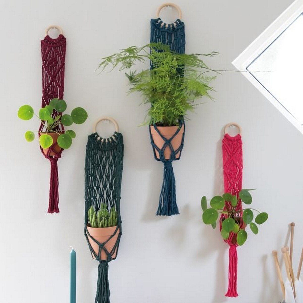 Kit Macramé Planthanger Bali Azul-4