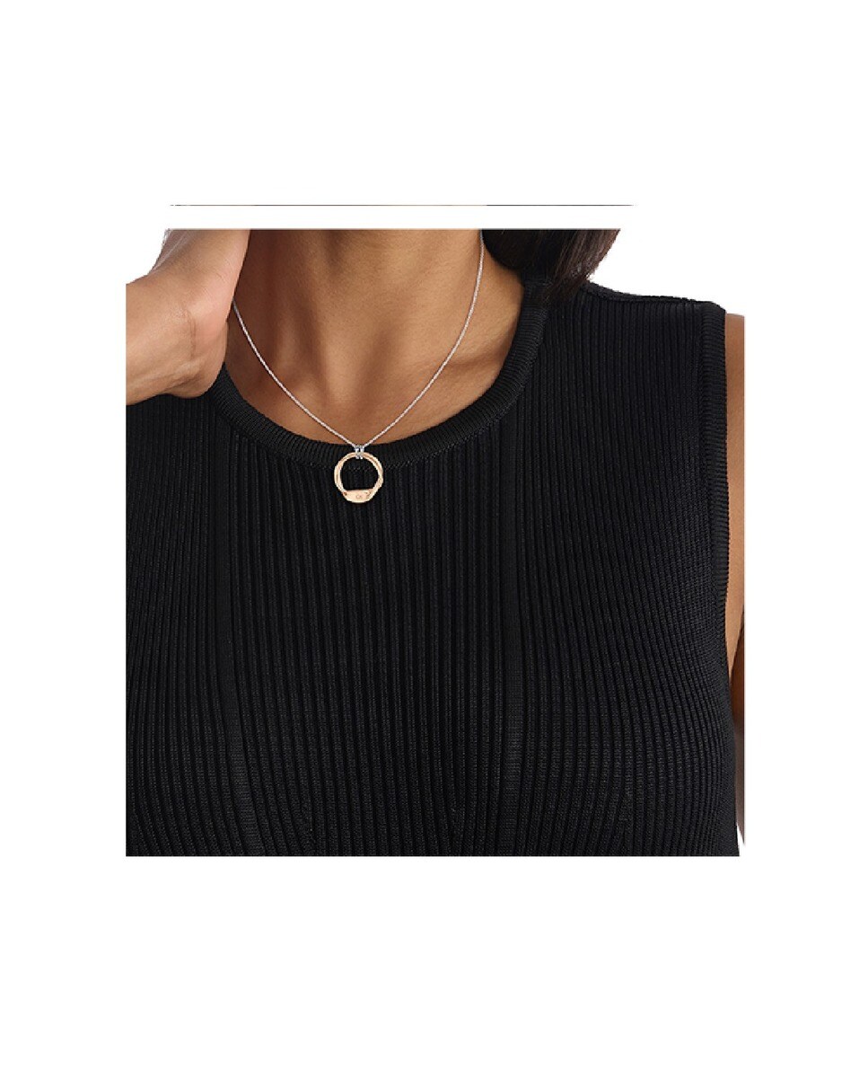 Colar em Aço e Dourado - Rosa Ouro-2