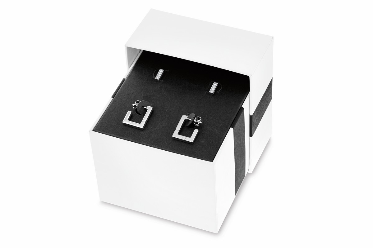 Imagem 0 de Gift Set Brincos Soft Squares em Aço com Cristais