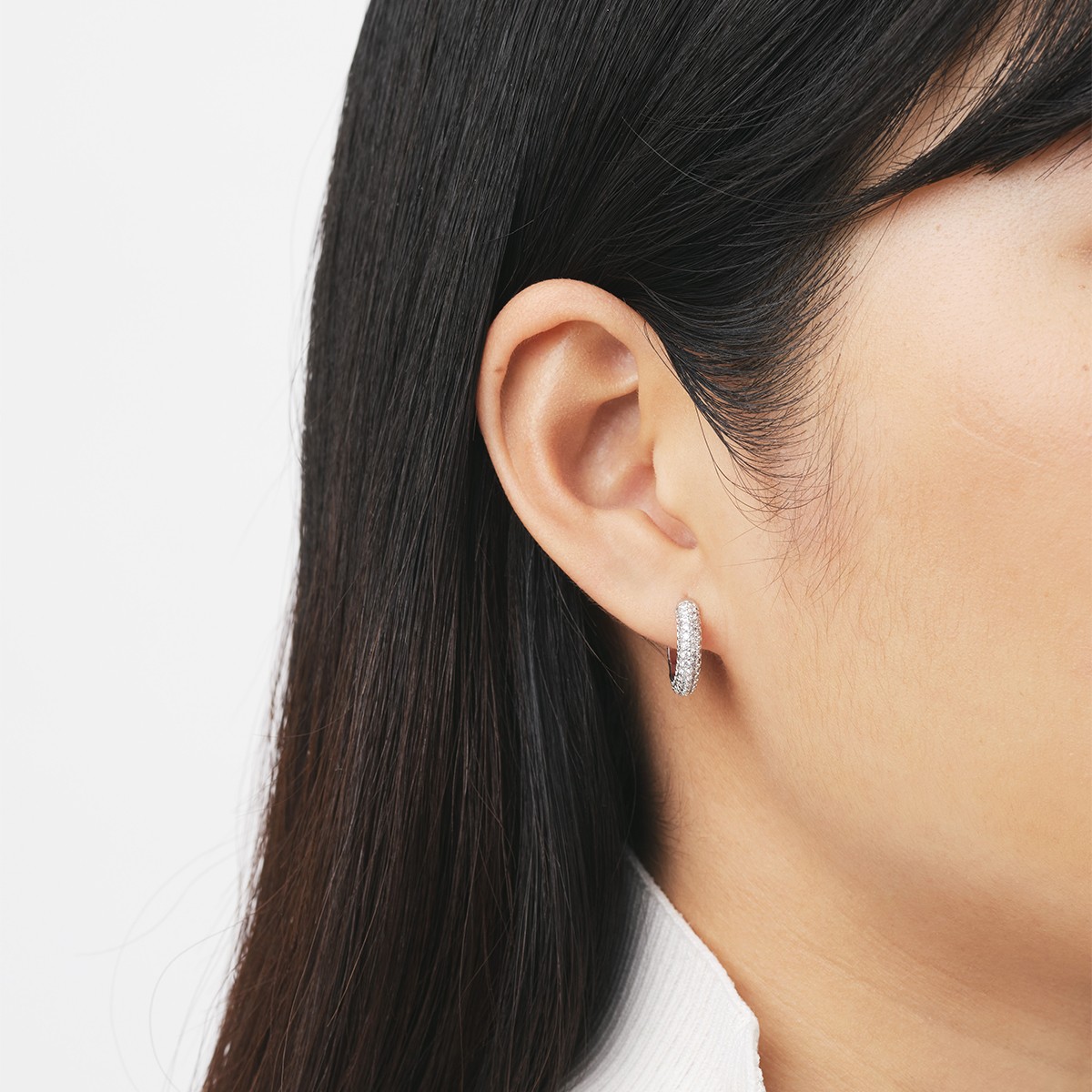 Brincos DW Pavé Earring Silver Prata-4