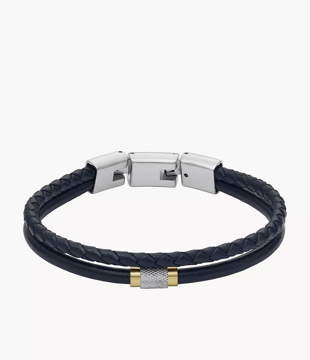 Imagem 0 de Pulseira em Pele - Azul-Marinho