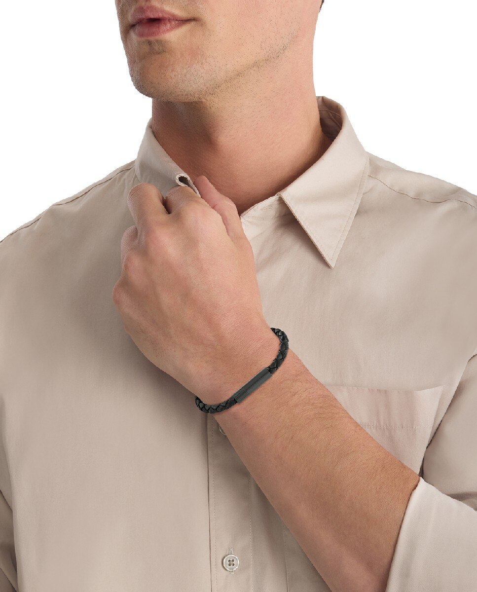 Pulseira Velocity em Pele - Preto Preto-3