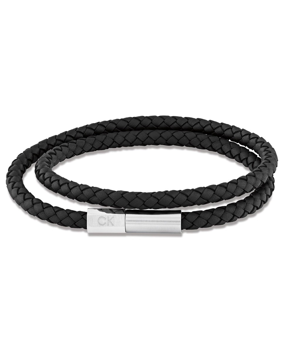Pulseira Industrial Facets em Pele - Azul Azul-marinho-1