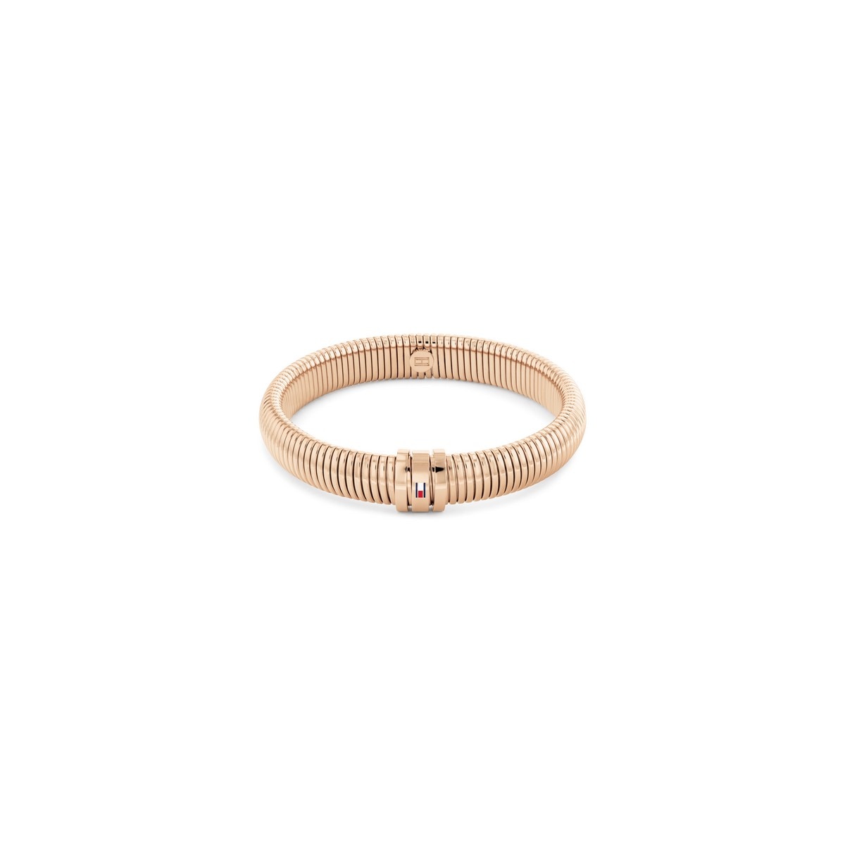 Pulseira Elástico Aço Dourado Rosa 1