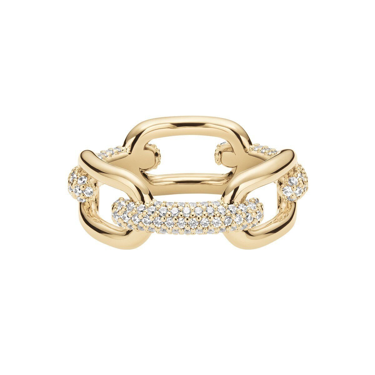 Anel DW Crystal Link Ring Gold Dourado-2