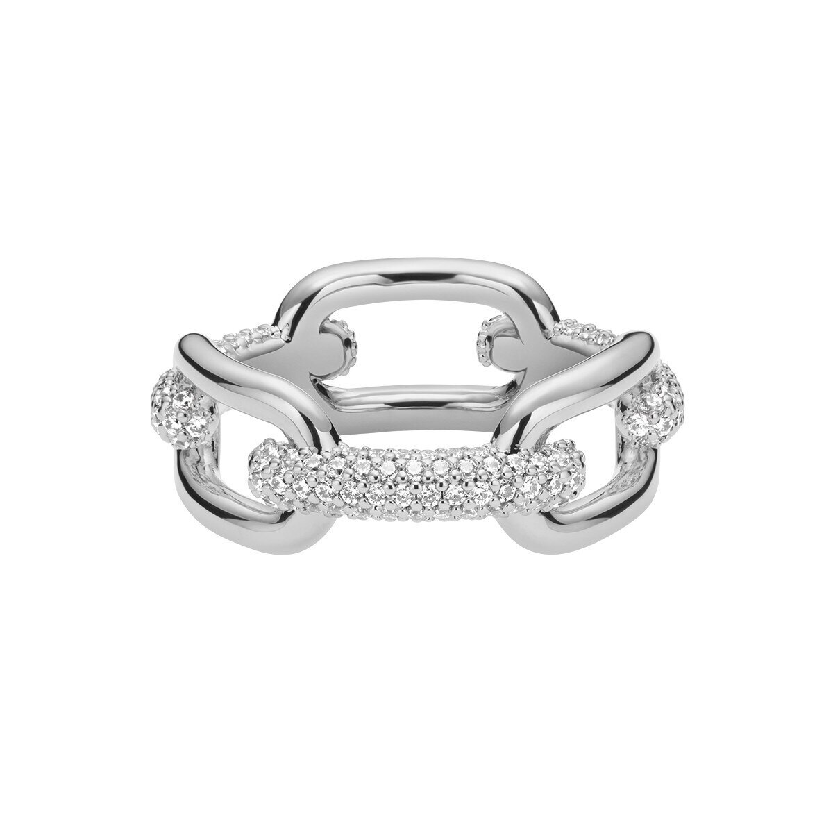 Anel DW Crystal Link Ring Silver Silver-2