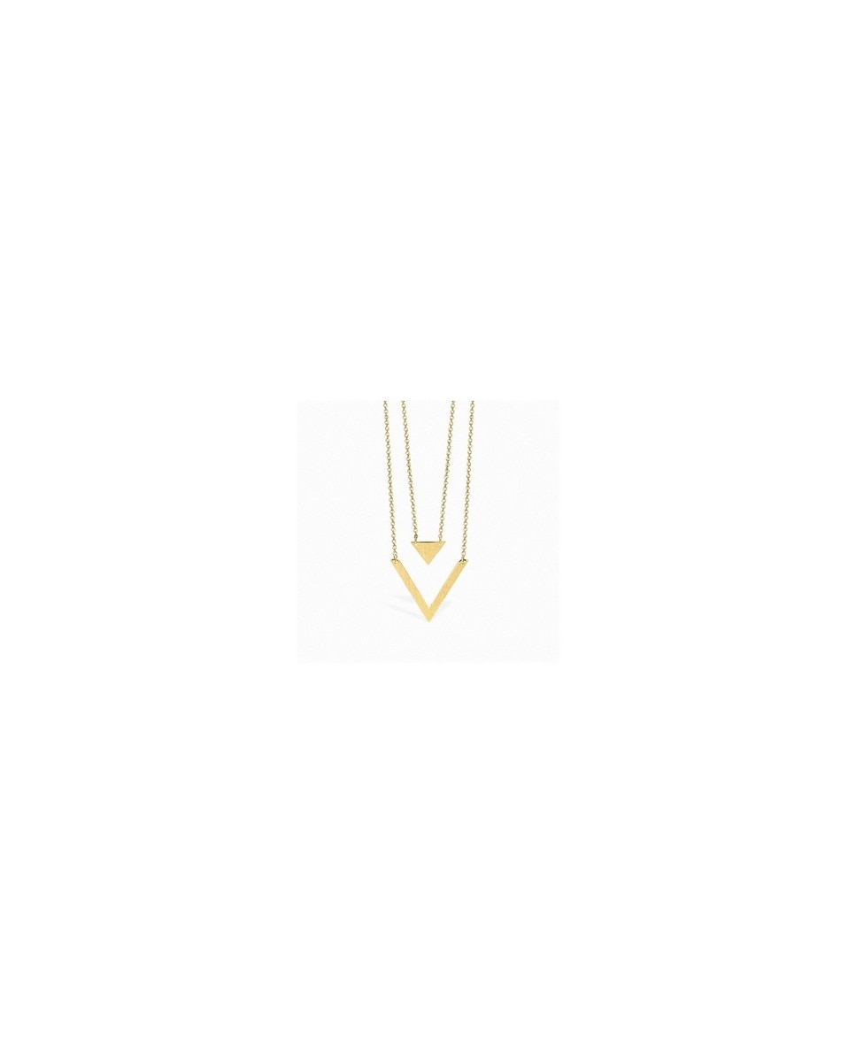 Colar Geometric Triângulo Duplo Dourado 1