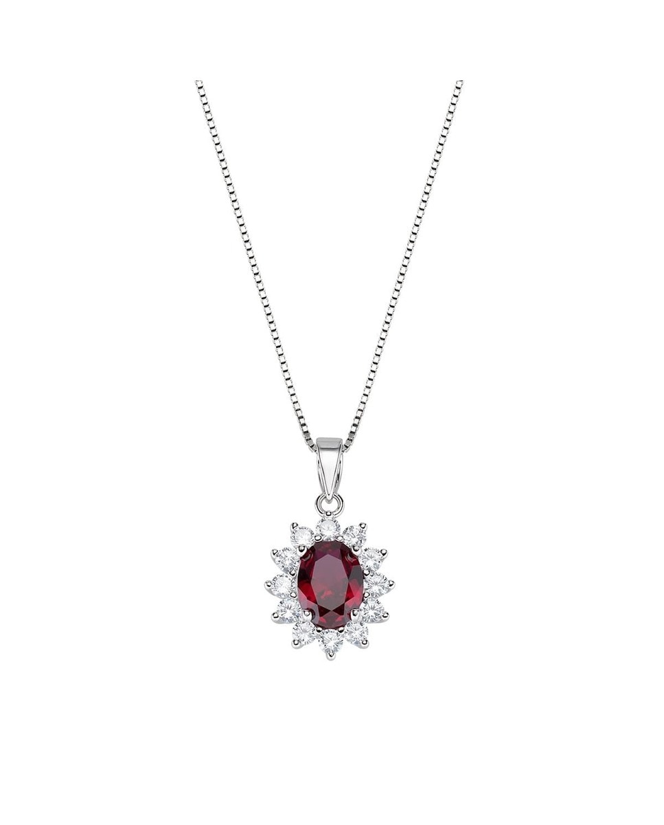 Colar Royal Lady Zirconia Rubi Prata-1