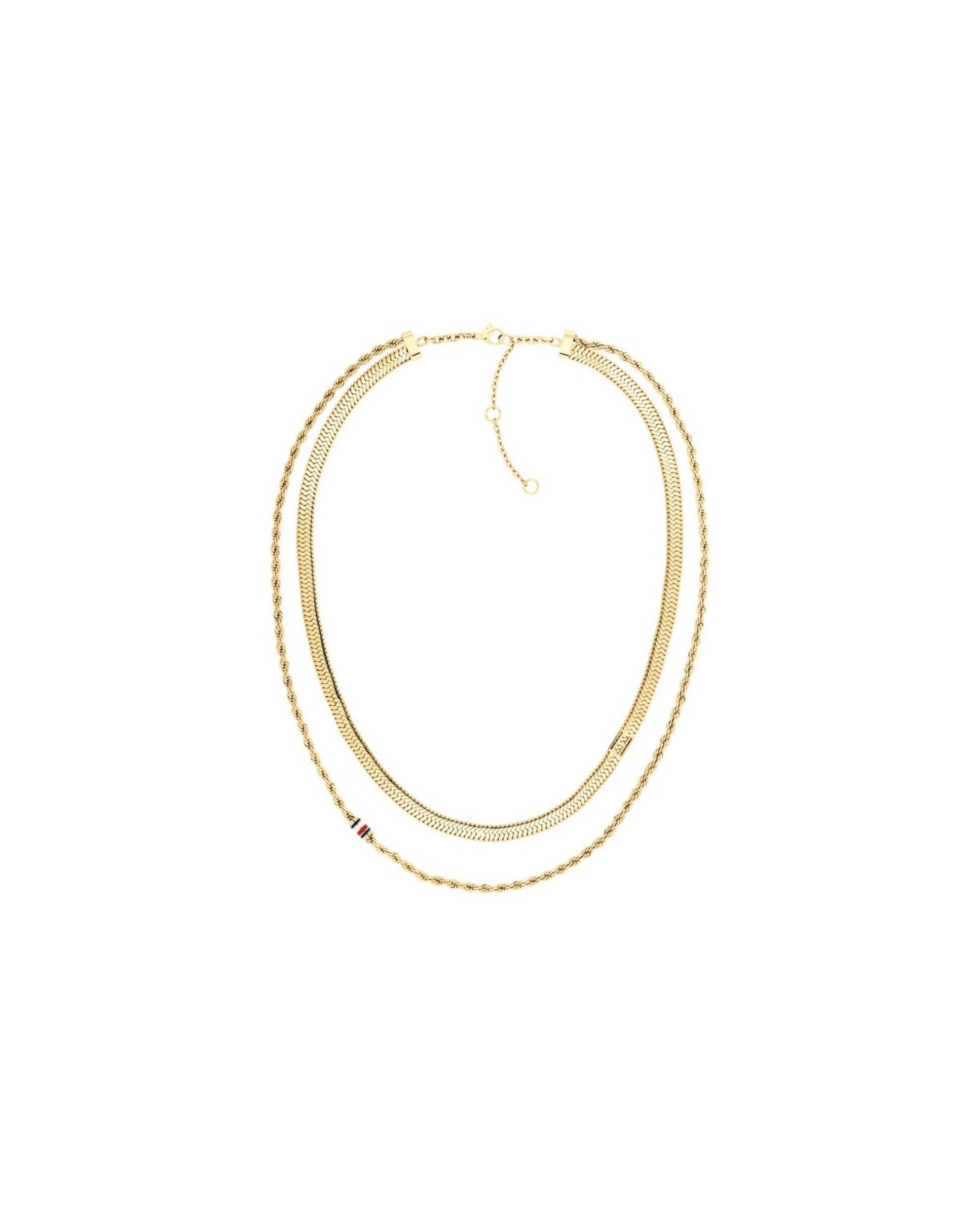 Colar Duplo Aço Dourado 1