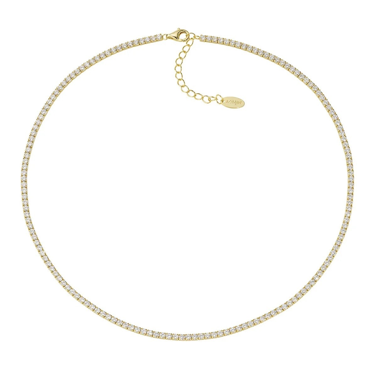 Imagem 0 de Colar Tennis Mania Dourado e Zircónias Brancas