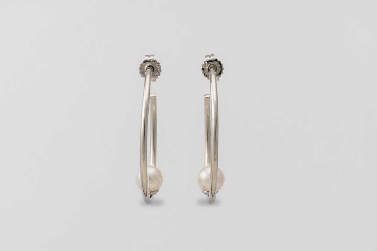 Brincos Argola de Prata e Pérolas 2