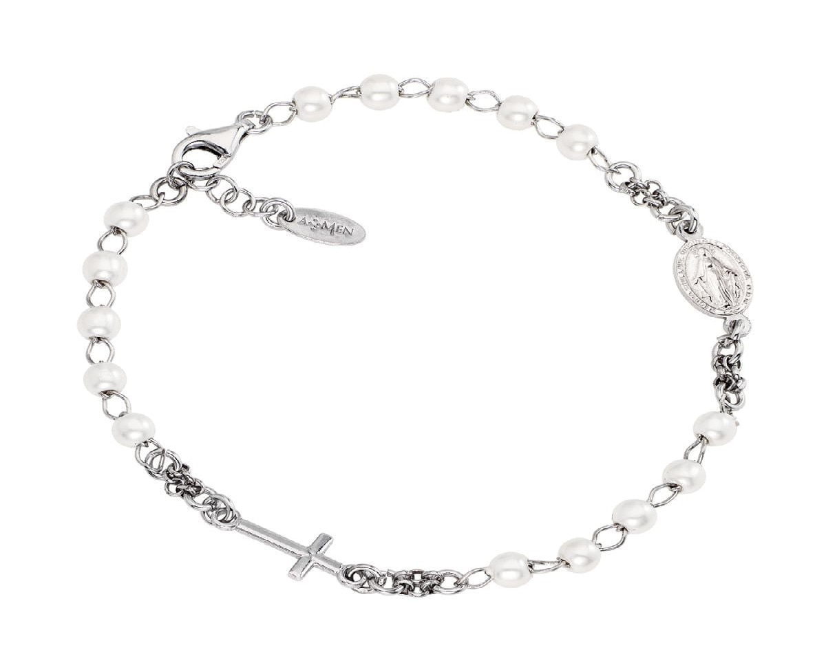 Pulseira de rosário em Prata 925 com Pérolas 1