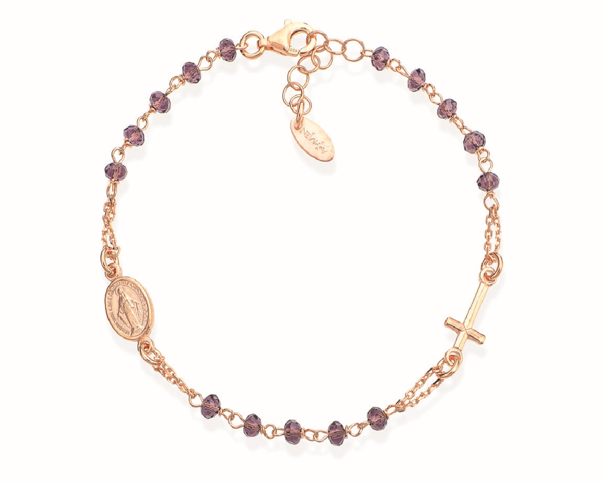 Imagem 0 de Pulseira Rosary Gold Cristal Lilás
