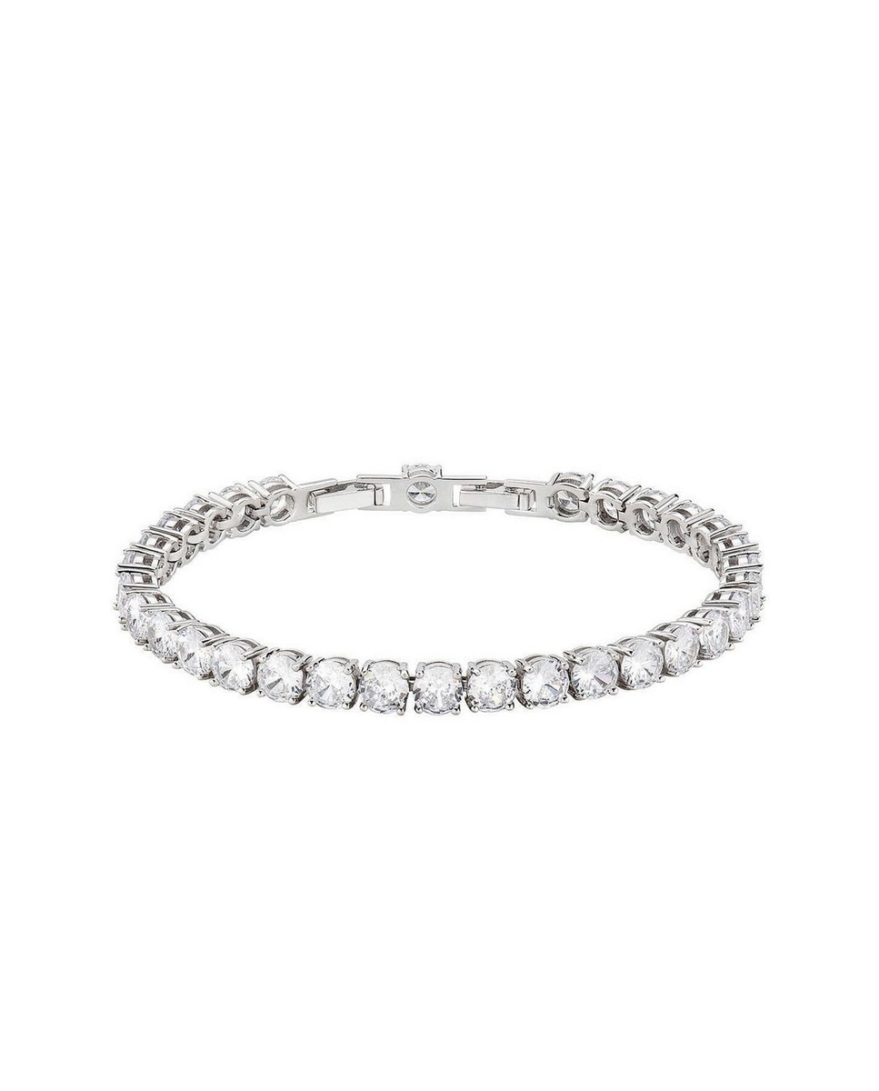 Pulseira Tennis Ródio Zircões 5 mm Prata-1