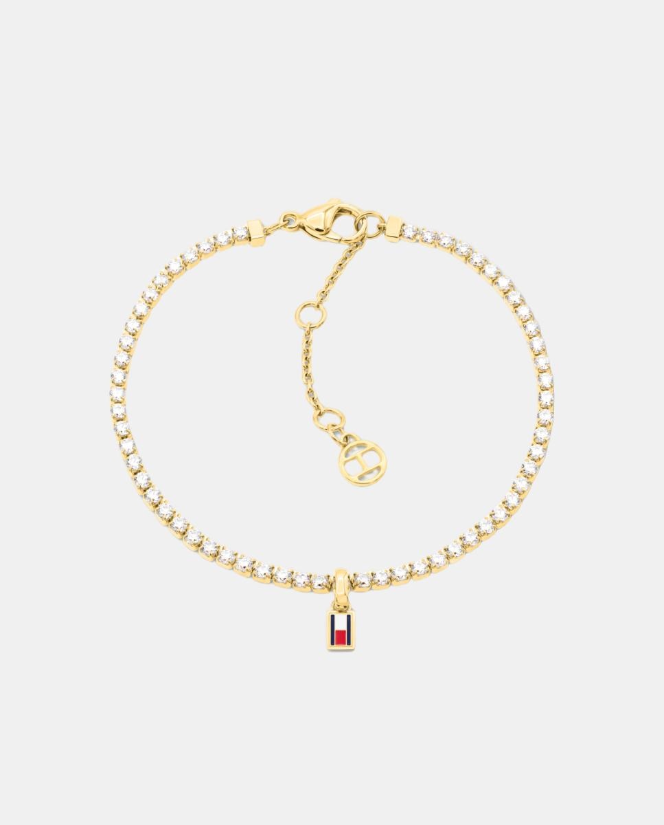 Imagem 0 de Pulseira de Aço Dourado e Cristais